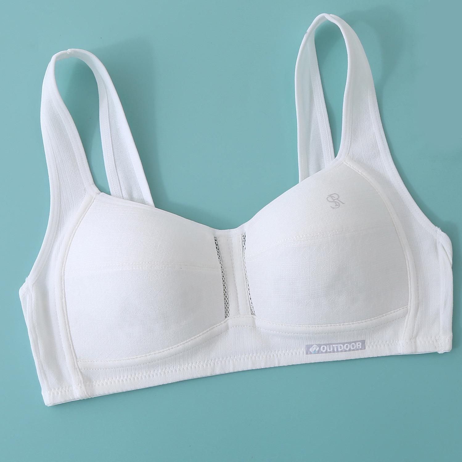 

Дихаючий бюстгальтер з фіксованою чашкою для дівчат-підлітків та 18-річних Large білий