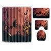 Halloween Shower Curtain Floor Mat Combination Four-Piece Set Bathroom Toilet Carpet Door Mat