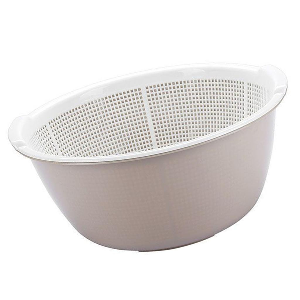Fruit Colander Draining Bowl Plastic Thickened Double Layer Drainage Basket for Kitchen and Living Room
