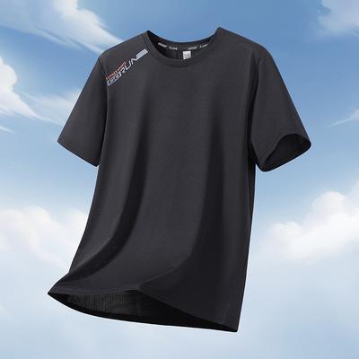 12XL Large Summer Ice Silk Short Sleeve T-shirt with Fat Increase and Men's Breathability Large Running Speed Drying