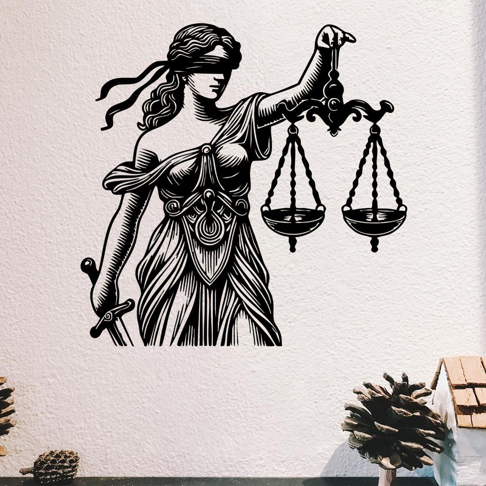 Giustizia Bendata Arte Murale in Metallo, Scultura della Dea Resistente alle Intemperie per Regalo Avvocato, Laurea in Giurisprudenza, Arredamento Ufficio