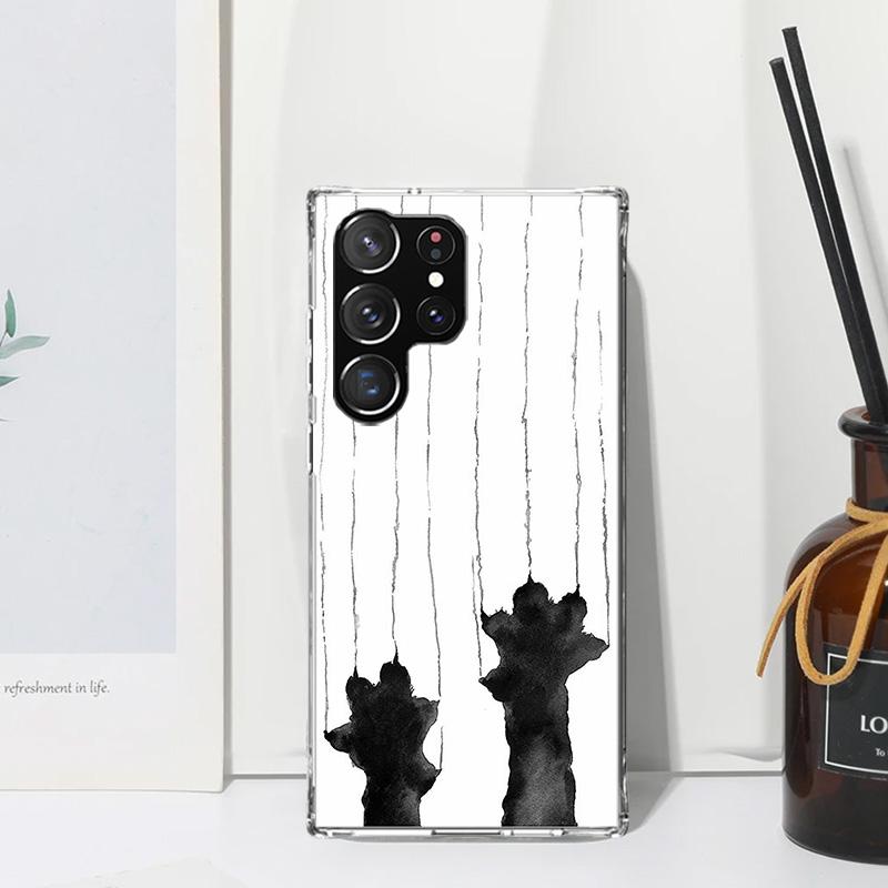 Cat Footprint Funny Paw Cute Phone Case For Samsung Galaxy S26 S25 Edge S24 FE S23 S22 Ultra S21 Plus S20 + Art Fundas Back Cove