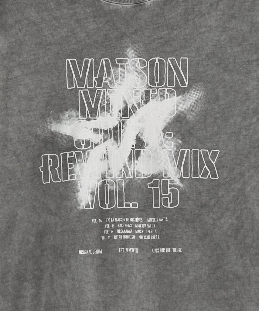 Maison Mined Falling Star Washing Half T Charcoal
