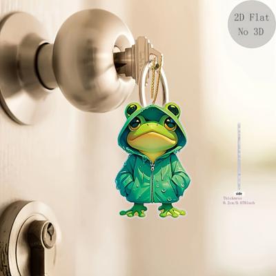 2D płaska żaba dekoracja akrylowa kreskówka żaba wisiorek wnętrze samochodu wisząca ozdoba żaba urok na plecak brelok