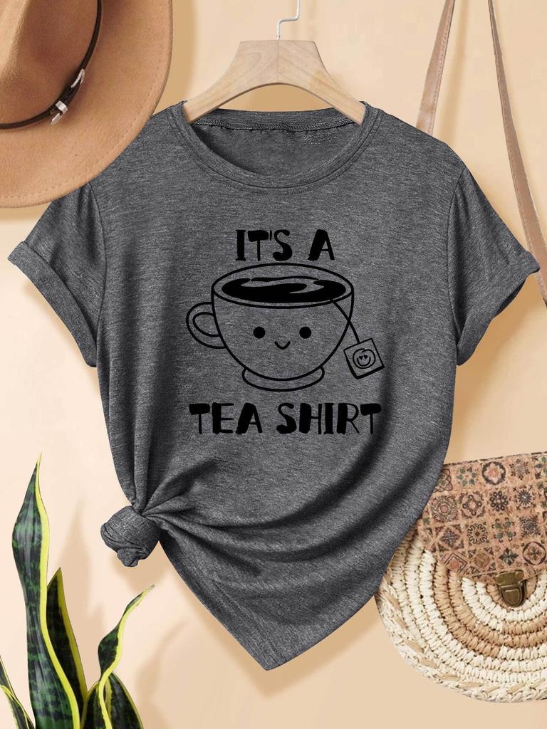 Es ist ein T-Shirt für Damen - Süße Wortspiel-Grafik, Lässiges Lila Oberteil