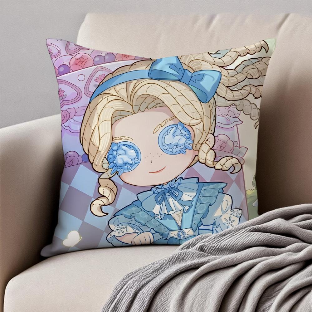 I-Identity V Memory Little Girl A-Alice Deross Cushion Cover Pillowcase Anti-Dustmite Invisible Zipper Short Plush Sofa Cushion