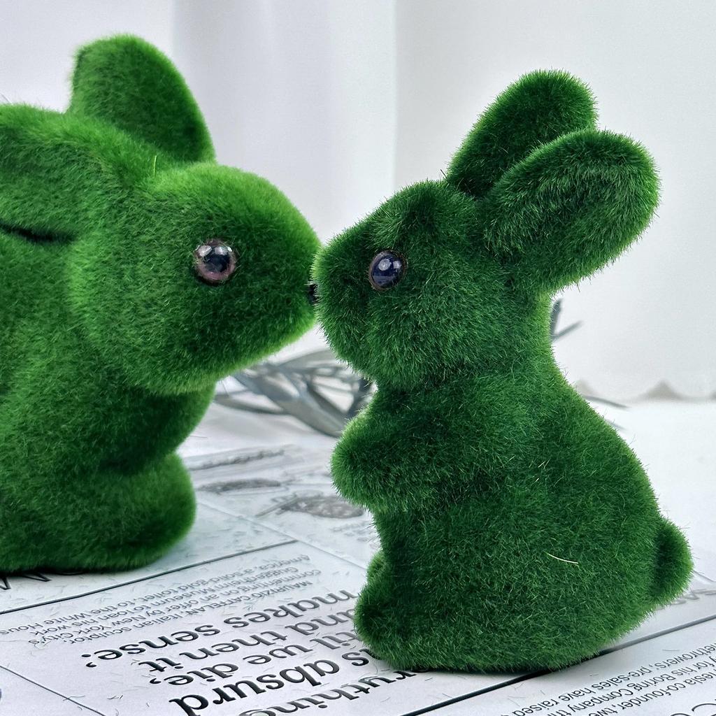 Schaumstoff Osterhase Mini Grün Künstlicher Hase für Hausparty Garten Osterdekoration Lebendiger Hase Oster Schreibtischornament