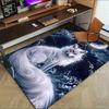 1pc Moonlit Wolf Themed Rug for Home Decor, Non-slip Office Carpet, Chair Mat, Outdoor Mat, Christmas and Halloween Gifts-0731033