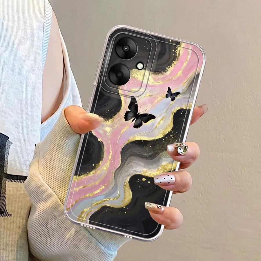 Marble Butterfly Soft Phone Cover Case for Xiaomi Poco X3 NFC X3 Pro