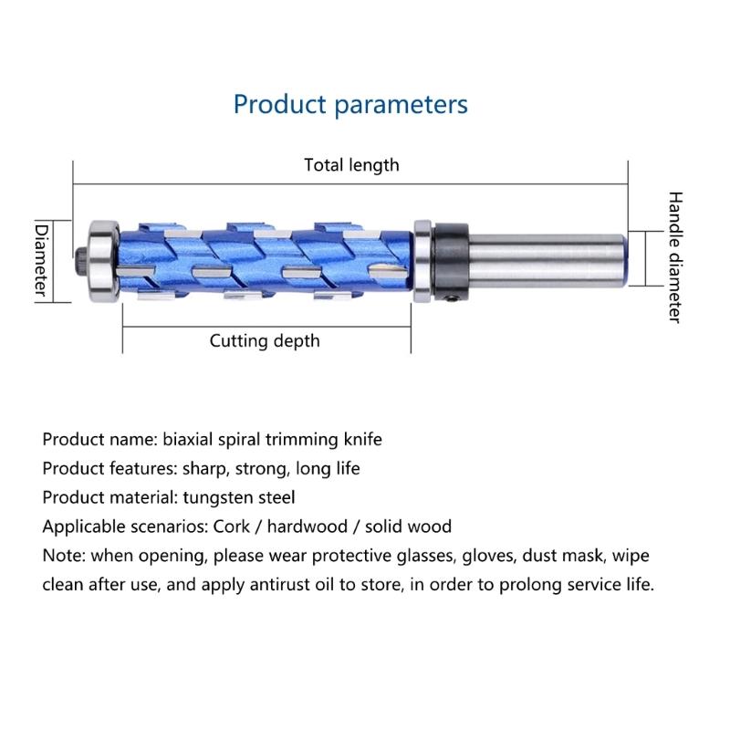 12.7mm 1/2 Shank Carbide Spiral Trimming Bit Milling Tools Woodworking Mill Carbide Cutter For Wood Router Bit