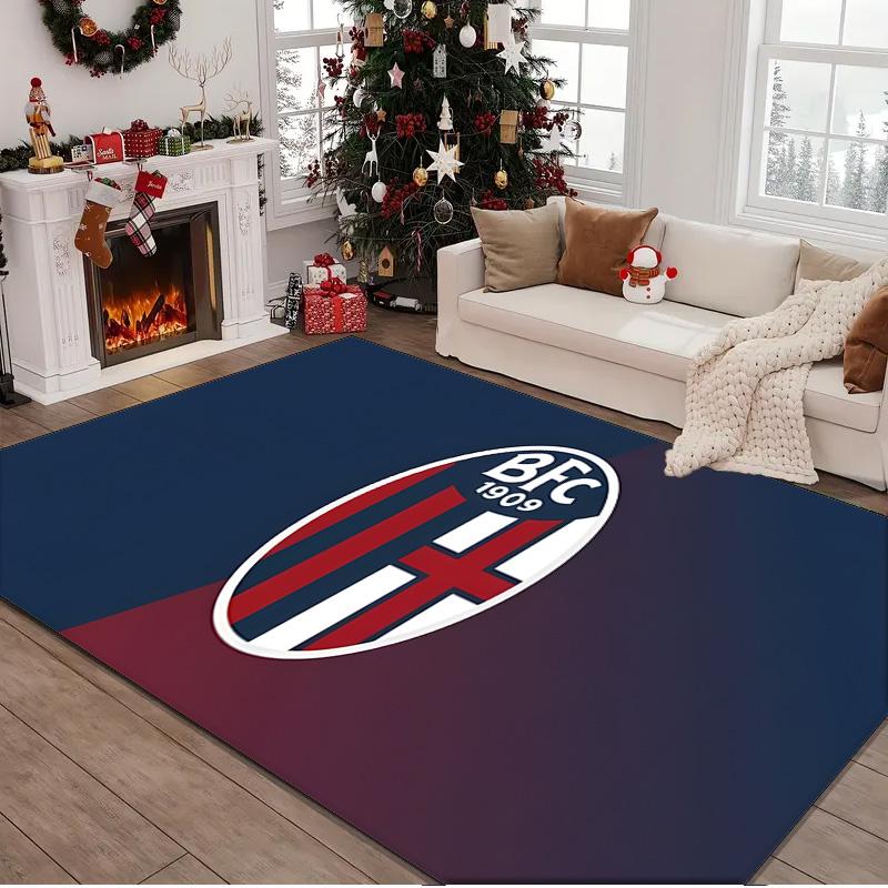 1PC rug Bologna Crest Design Carpet, Chair Rug,Area Rug for Office Bedroom living rooms bedroom, Doormat decor Christmas fan gifts