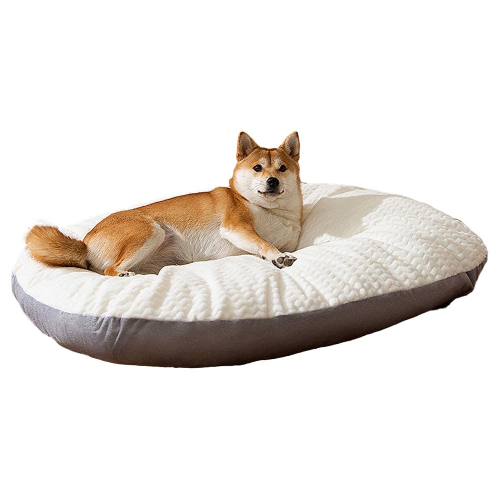 

Pet Bed Soft Cushion Washable Breathable All Seasons L Dog/Cat (White, Size)