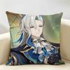 Neuvillette Genshin Impact Cushion Cover Natural Linen Organic Fabric DoubleSided Printing Room Sofa Decor Pillow Case