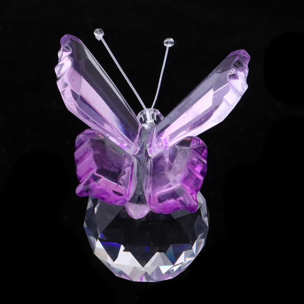 2 Inch Crystal Butterfly Figurine Collectible With Ball Paperweight Ornament