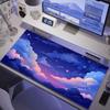 HYBXAXC  Fluffy Blue White Cloud Aesthetic Giant Desk Pad Kawaii Style Nonslip Game Laptop Mouse Mat