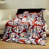 Cartoon Santa Crowded Pattern Blanket Bedroom Blanket for Livingroom Couch Lunch Break Soft Throw for Friend's Festival Gift