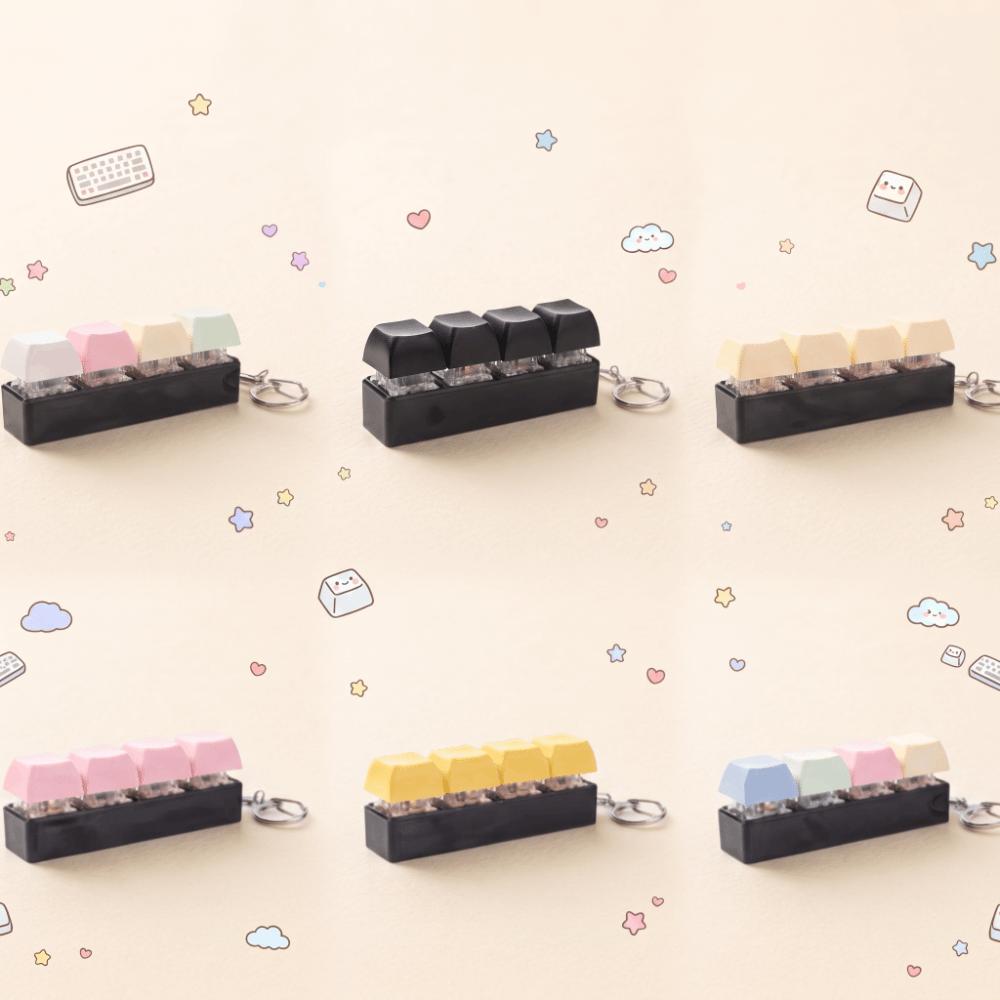 Finger Button Keyboard Keycap Toy Key Cap Clicker Keyboard Cube Keychain  Gifts