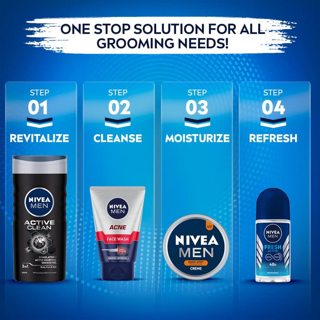 Nivea Männer Akne-Kontrolle Gesichtswaschgel 50 G Für Fettige Haut Mit Magnolienrinde | Reinigt Poren, Entfernt Schmutz & Öl | 12H Öl-Kontroll-Formel