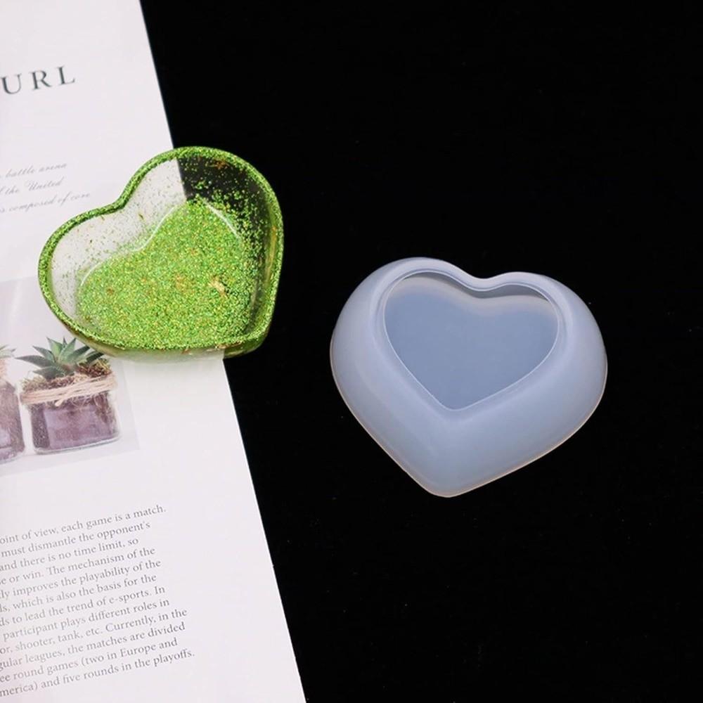 Small Silicone Craft Mold Heart-Shaped Resin Jewelry Mold Cute Storage Box Mold  Storage Containers