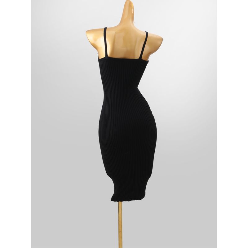 European and American Sexy V-neck Sleeveless Sling Dress Women Autumn and Winter New Slim Fit Slimming Split Knitted Sheath Long Dress