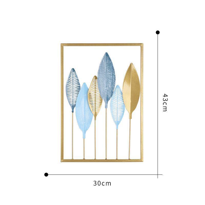 1PC Colorful Iron Leaves Modern Living Room Wall Decoration TV Sofa Background Wall Entrance Hanging