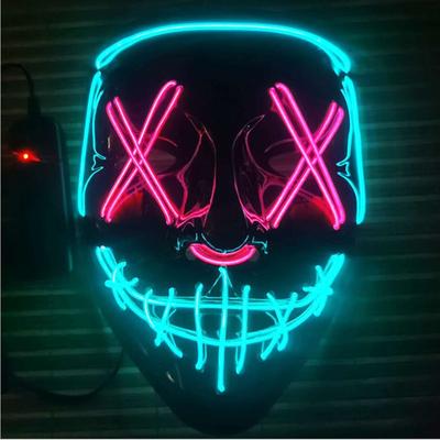 Halloween Mask Mixed Color Led Mask Party Masque Masque Masquerade Masks Neon Maske Light Glow In The Dark Horror Mask Glowing Mask