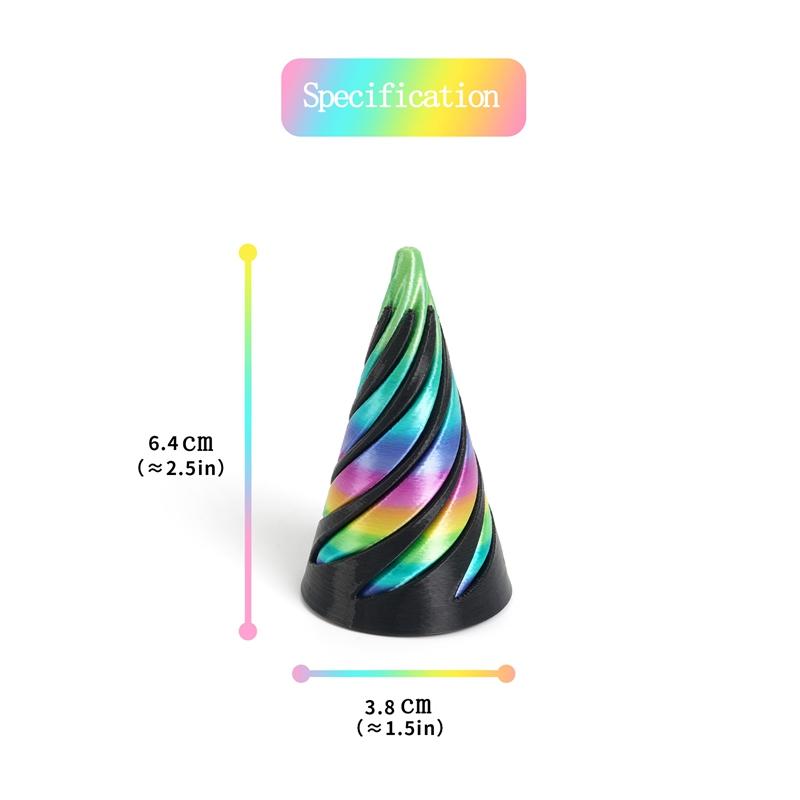 3D Printed Spiral Cone Pyramid Passthrough Sculpture Pass Through Pyramid Toy Mini Vortex Thread Illusion Cone Spiral Ornaments