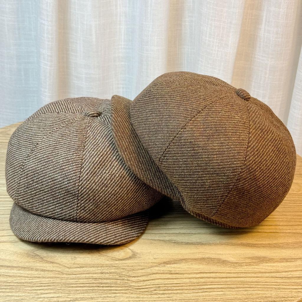 Neutral Old Money Style French Elegant Wool Blend Octagonal Cap Newsboy Cap The Oversized Design Makes the Face Look Smaller and Trendy