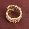 Exquisite Wheat Ear Zircon Open Ring - Elegant Pure Copper Index Finger Design