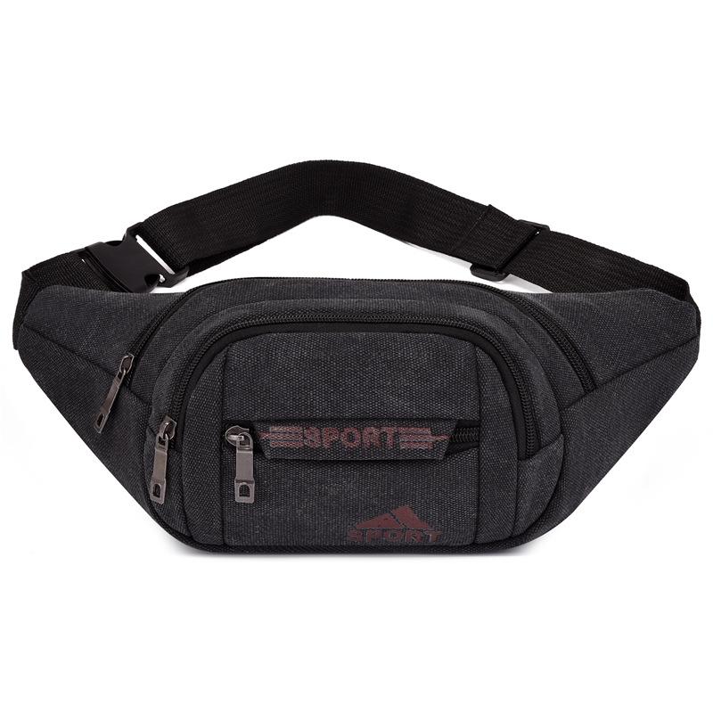 Men's Work Close-fitting Fanny Pack Wear-resistant Canvas Crossbody Mobile Phone Change Cashier Fanny Pack Shoulder Portable Multi-layer Bag