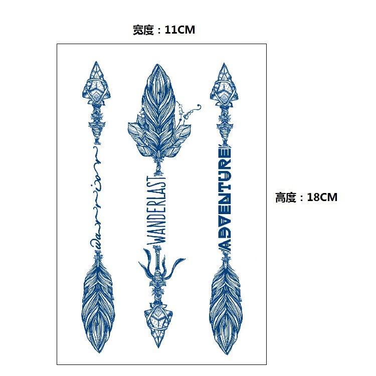 Gradual Change Herbal Fashion Personality Japanese Wave Whale Waterproof Simulation Long Time Does Not Fade Tattoo Sticker