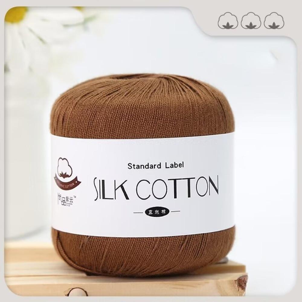 Crochet Thread 50g/PC Silk Lace Cotton Soft DIY Crochet Yarn Hand-Knitted Yarn