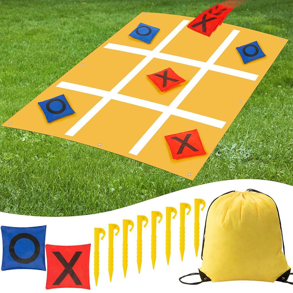 Tic Tac Toe Outdoor Game For Kids Yard Games Set With 10 X And O Bean Bags 8 Ground Spikes Drawstring Storage Bag For Outdoor
