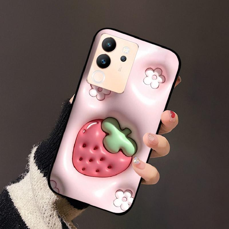 For Vivo V30 Lite 5G Case Fashion Cat Astronaut Flower Phone Bag For Vivo V30Lite 5G Luxury Protector Fundas Black Coque