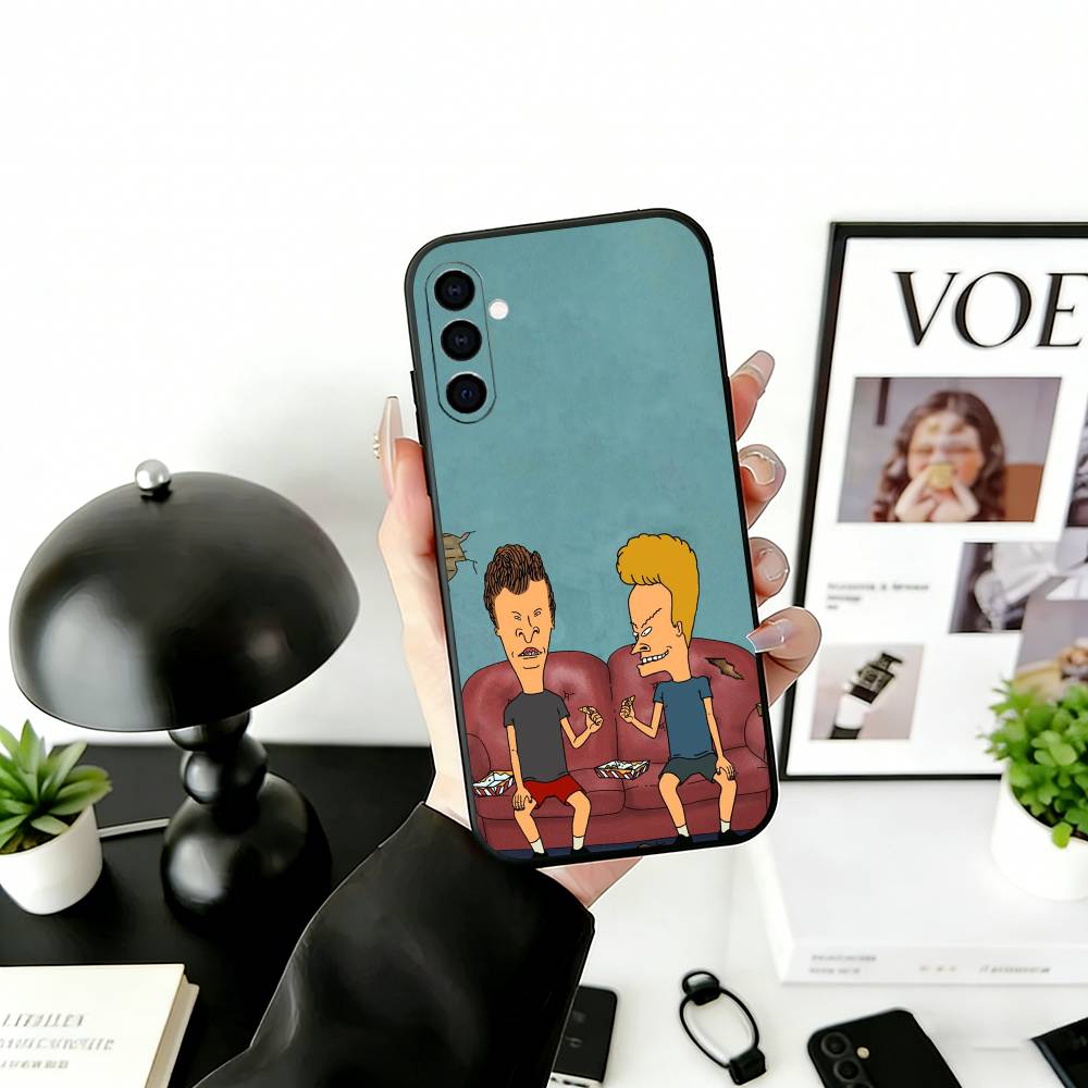 Beavis & B-Head Phone Case For Samsung Galaxy A73,A72,A71,A70,A53,A52,A51,Soft Silicone Black Cover