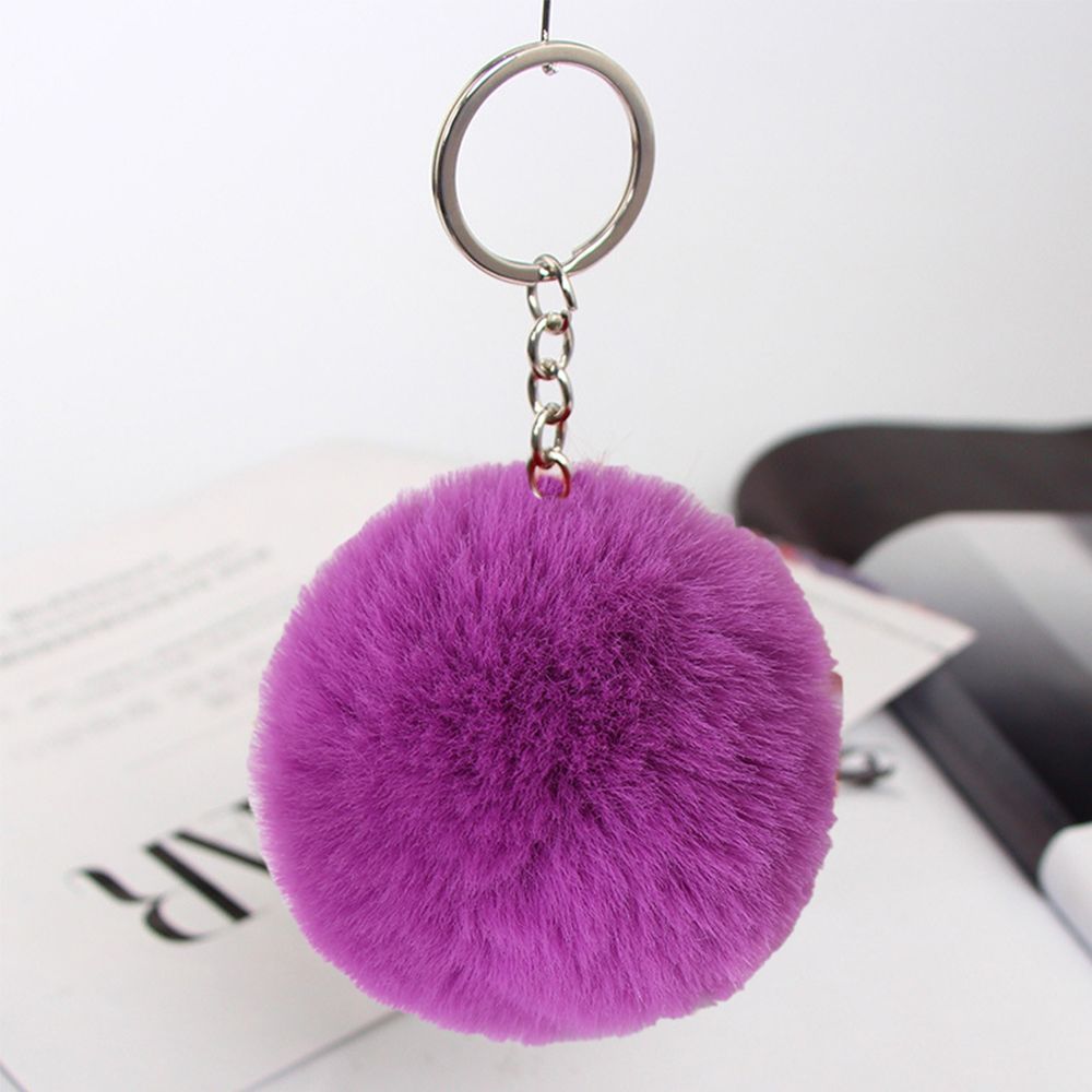 Colors 20 Fluffy Fur Pom Pom Keychains Soft Faux Rex Rabbit Fur Ball Car Keyring Pompom Key Chains Women Bag Pendant Jewelry Diy