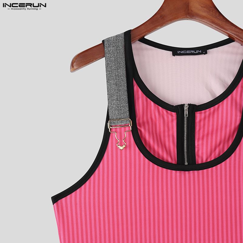 INCERUN Sommer Herren Ärmellos Gestreift Patchwork Lässig Sport Tanktops Weste