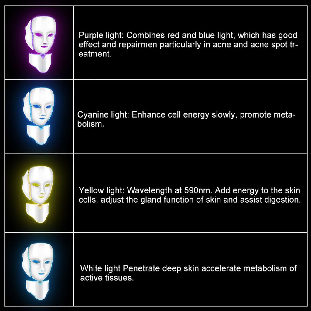 7Colors Photon LED Mask Face Neck Anti Wrinkle   Removal Skin Rejuvenation Machine