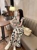 2024 Summer Travel Floral Dress - Elegant, Slim Waist Design with Sweet Ruffled Sleeves