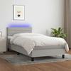 Maison Exclusive - Bed Slatted Base with Mattress and LED Light Grey 80x200cm