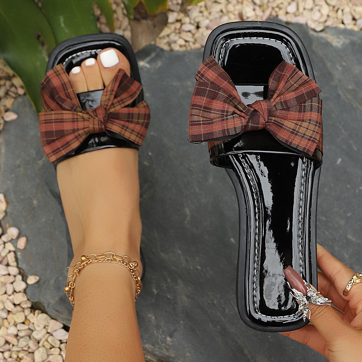Women s Flat Sandals Open Square Toe Sandals Comfortable Slide Slip On Sandals for Beach Vacation Sandals for Summer Dressy Sandals Shoes for Women 36