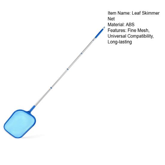 Pool Leaf Skimmer Net Fine Mesh Netting Basket with 5 Aluminum Pole Sections Pool Skimming Tool for Debris Collection Spa Pond