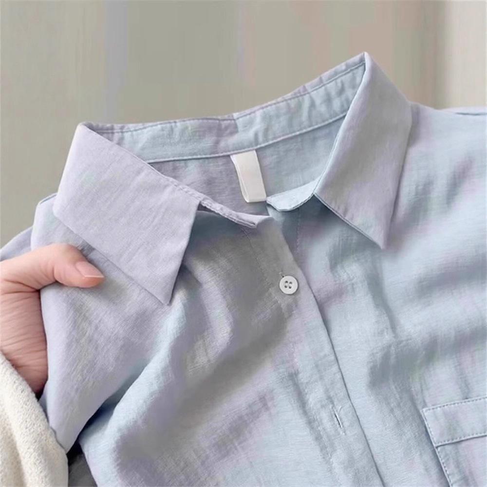 Women's Blue Sunscreen Jacket: Spring/Summer 2025, Casual Loose Fit, French Long Sleeve Temperament Top