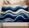 Modern Style Carpet Door Mat with Wave Ocean Suitable for Bedroom Living Room Home Kitchen Decoration Interior Decoration Carpet