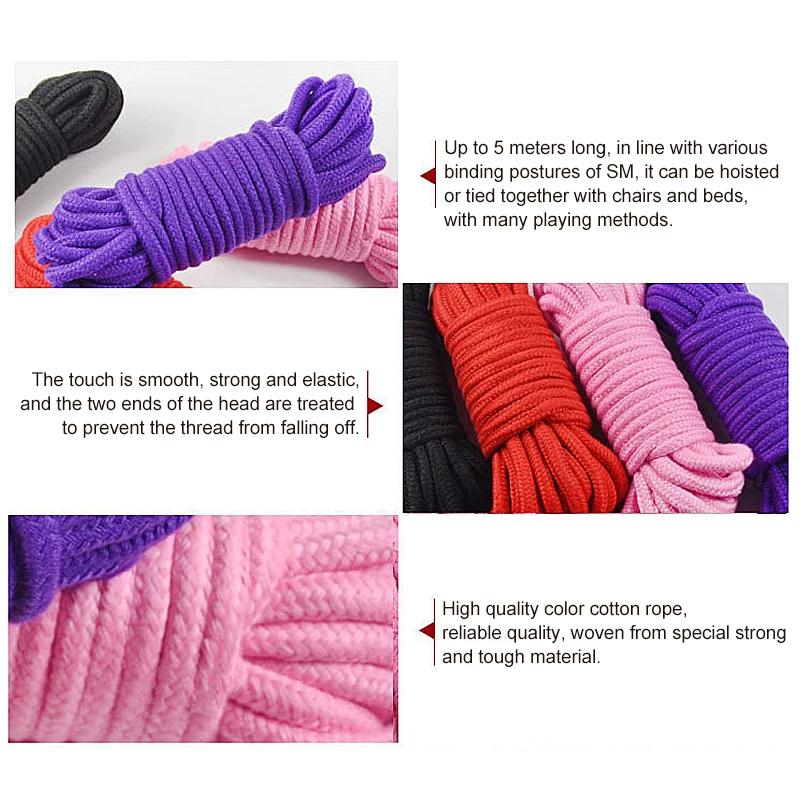 Soft Cotton Sex Ropes Bondage Rope Restraint Kit for Adult Sex Games Couple BDSM Strap Use for Restraints Game