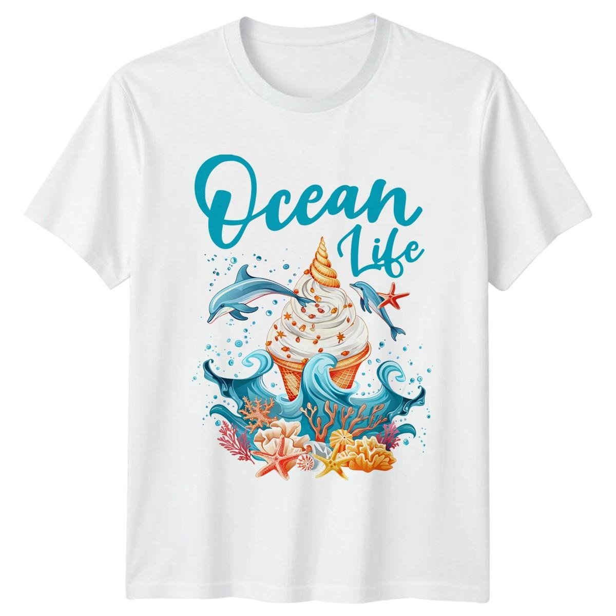 Ocean Life Unisex T-Shirt Marine Beach Summer Gift For Him And Her M