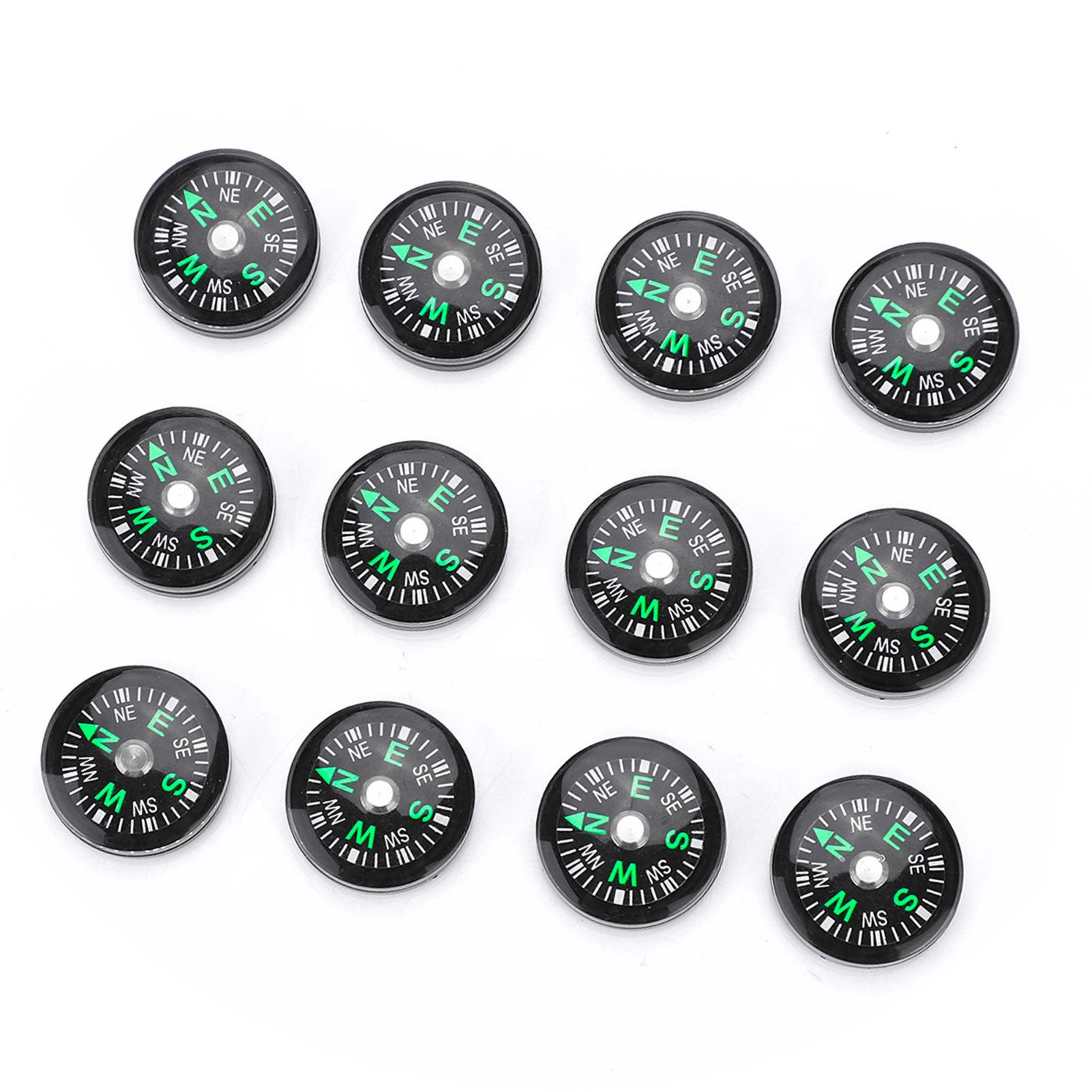 

20mm 12pcs Mini Pocket Oil Filled Compass for Hiking Camping Outdoor Activities Accessory