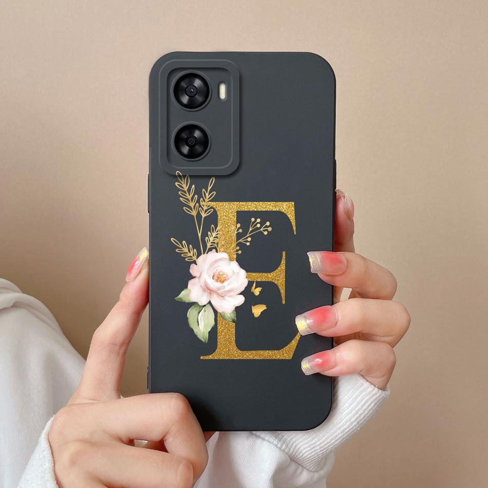 Elegant Case For One Plus Nord N20 SE N300 Gold Letter Soft Liquid Silicone Couple Phone Covers For 1+ Nord N20SE N 300 Bumper