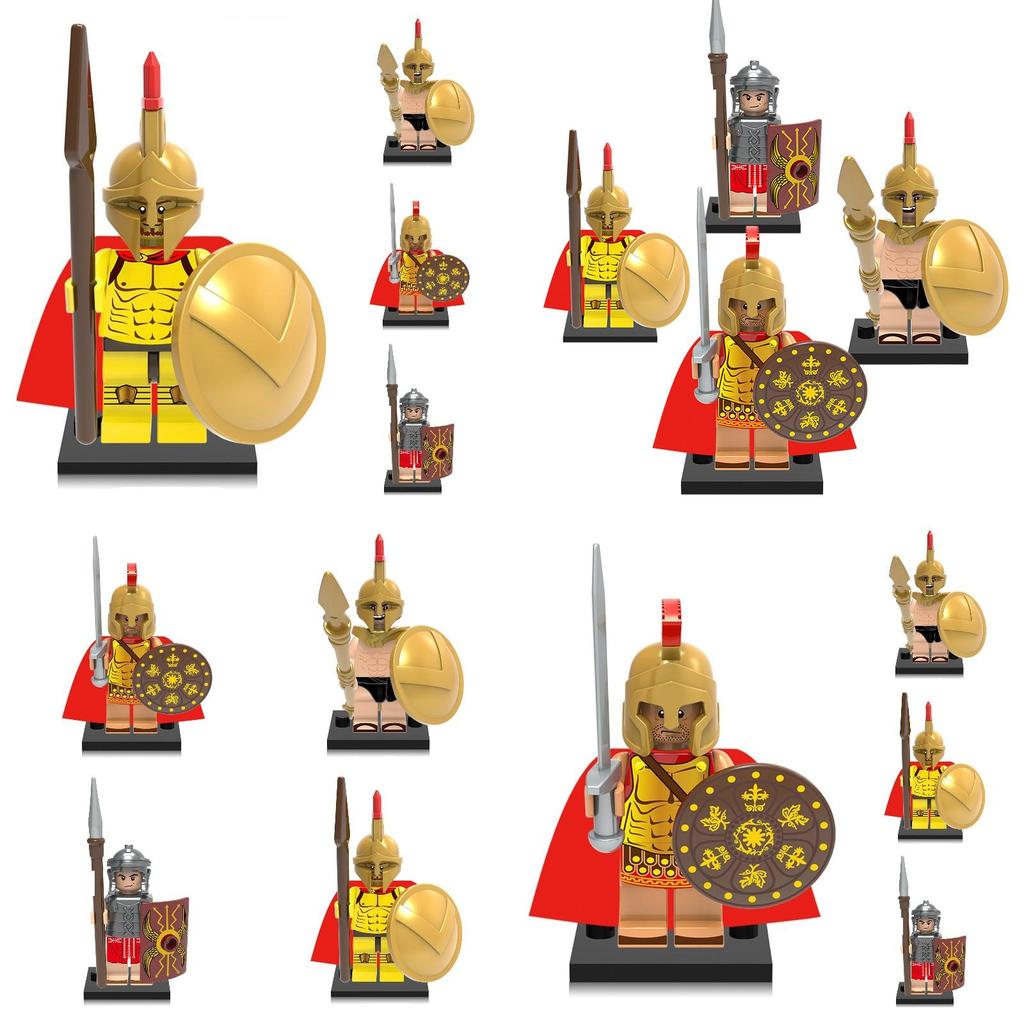 X0164 Spartan Warrior Toy Plastic Building Blocks Set Diy Bagged Packaging Abs Material