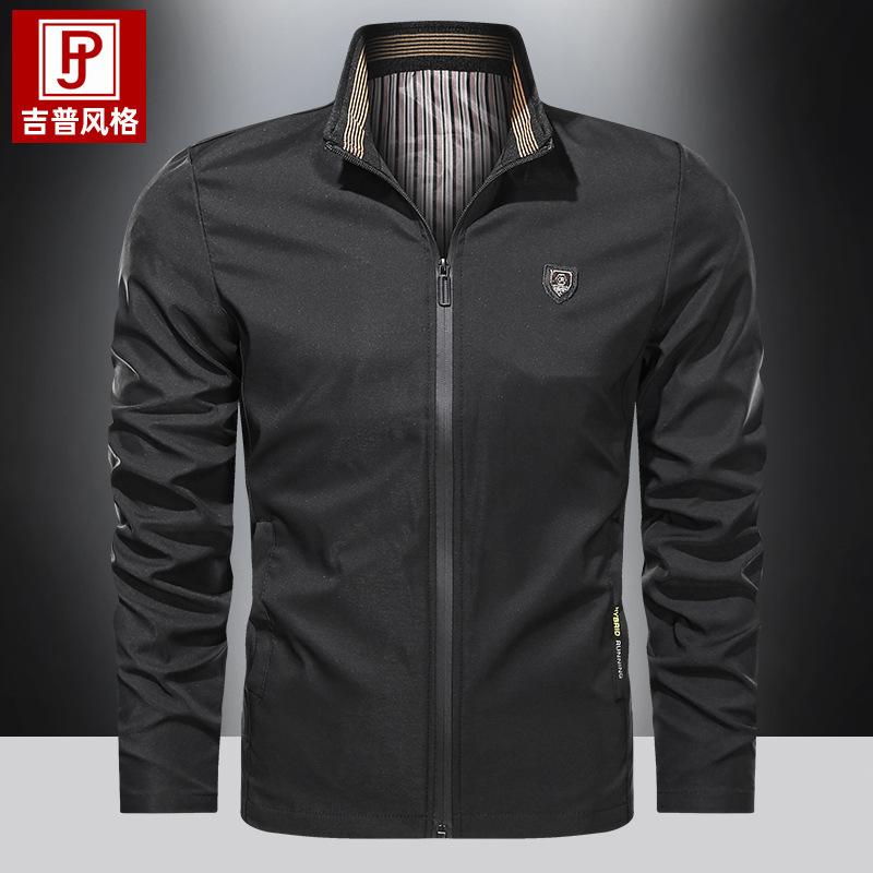 

Autumn new youth casual stand-up collar thin jacket middle-aged and young men s outdoor business casual jacket XXXXL
